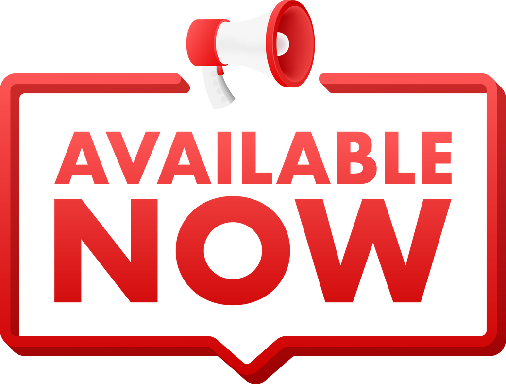Available now label, badge. Shop now. Vector stock illustration.